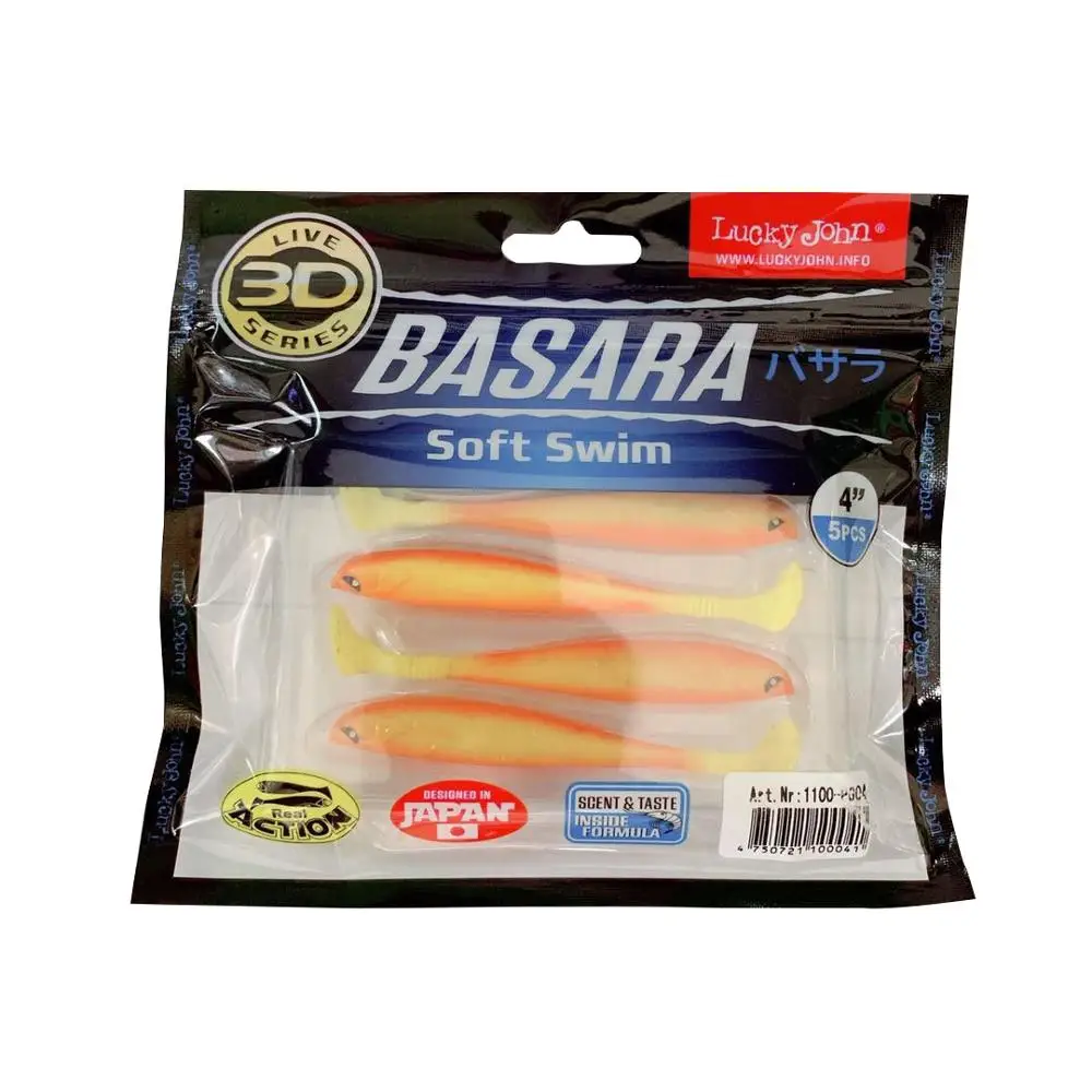 Силиконовая приманка BASARA, приманка для рыбалки, 90мм 4 шт/уп - Цвет: Зеленый