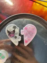 Moldes de silicona líquida con cierre de corazón para colgante de enamorados, 2 uds., molde de resina epoxi, herramientas de joyería