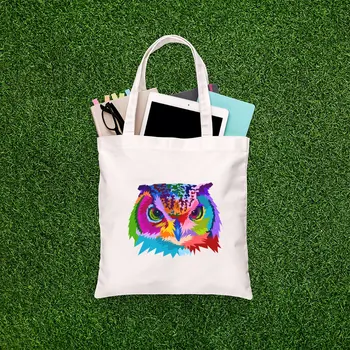 

Angemiel Bag Colorful Owl Picture Shopping Beach Tote Bag