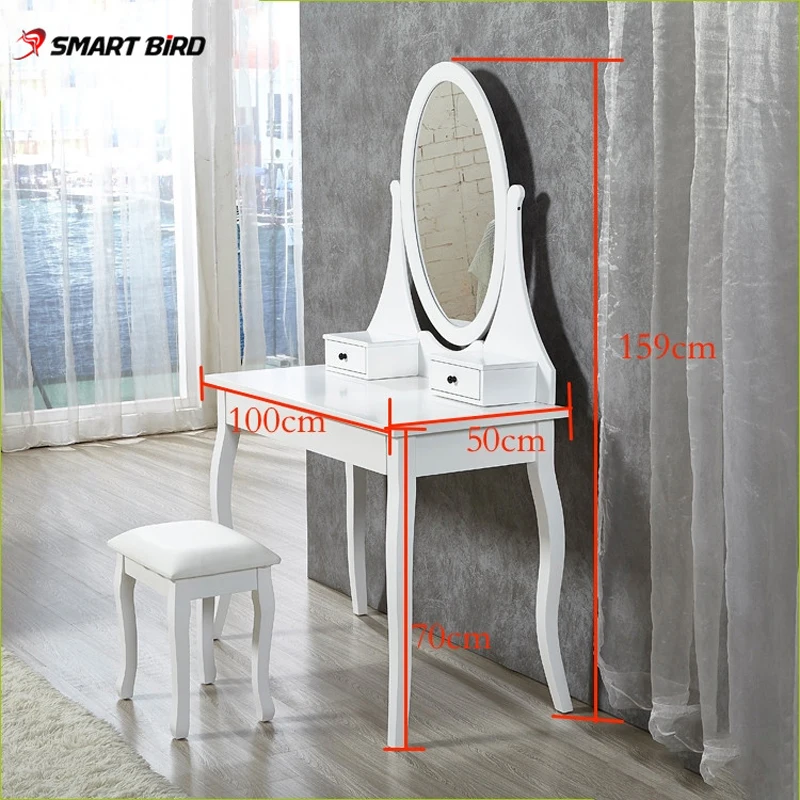 Печать Туалетный столик с зеркалом модный стол и табуретка Smart Bird OMI 300|Комоды| |