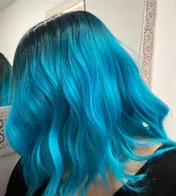 Feilimei-Peluca de cabello largo sintético con ondas para mujer, pelo corto femenino de 14 pulgadas, color azul, Rosa y Rojo, estilo Cosplay