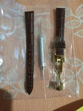 Correa de reloj con patrón de bambú, correa de reloj de cuero genuino con hebilla de mariposa de doble presión, accesorios de relojes de 12-24mm