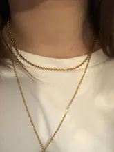 Cadena de soga de acero inoxidable para mujer, collar de oro nuevo de 2mm-6mm, joyería de moda