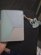 Billetera corta con cremallera para mujer, monedero con paneles a la moda, tarjetero de cuero