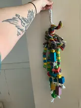 Pájaro loro morder masticar juguete colgante de madera, cuerda oscilante, mascotas, pájaros, bloques, Juguetes