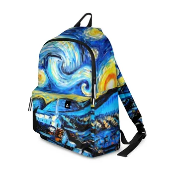 

Backpack 3D \ "Starry Night \" Van Gogh