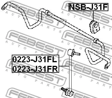Тяга стабилизатора NISSAN TEANA J31 03-08 пер.подв.прав. FEBEST