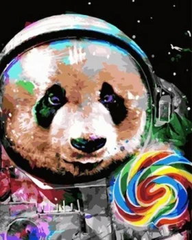 

Painting by numbers paintboy OK 10045 space panda with candy 40x50 cm
