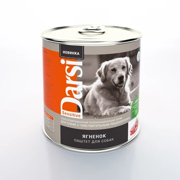 

Darsi canned food (Pate) D/dogs with sensitive digestion "lamb", 850g-12 PCs.