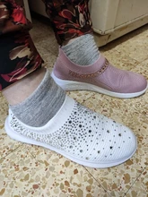 Zapatos de tobillo para mujer, mocasines planos, zapatillas brillantes de moda de cristal, zapatillas informales para mujer, Zapatos informales transpirables #45