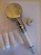 ZhangJi, cuidado de la piel, alta presión, agua purificada, cabezal de ducha de 3 modos reemplazable, elemento de filtro de algodón PP, boquilla de lluvia rociadora