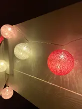 Garland-Lights String Fairy-Lights-Decoration Cotton-Ball Xmas Wedding-Party Holiday