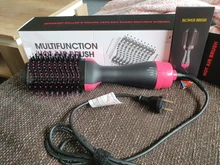 Secador de pelo 2 en 1 de un paso, voluminizador, cepillo de aire caliente, Alisador, rizador, cepillo para usar con secador de cabello