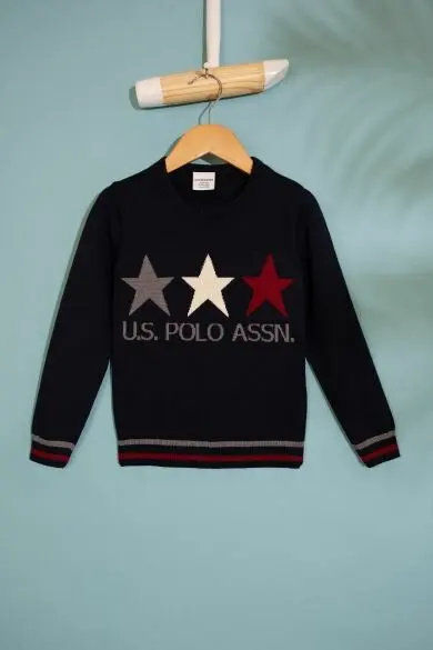 U.S. POLO ASSN. Темно-синий стандартный свитер