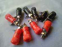 Nut Jack-Connector Banana-Socket Binding-Post Nickel-Plated Black 10pcs for 4mm Red Professional
