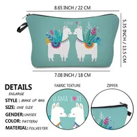Heat Transfer Makeup Bag Lovely Alpaca Print Cosmetic Bag Small Toiletry Bag for Ladies and Girls Gifts High Quality Pencil Case 2