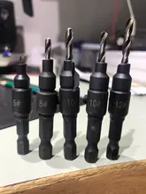 Drill-Bit-Set Countersink-Drill Pilot-Holes Woodworking A-Wrench Screw-Sizes with 5pcs