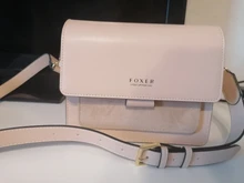 Women Bags Purse Flap Shoulder-Bags Female-Bag Leather Crossbody Split-Cow FOXER Small