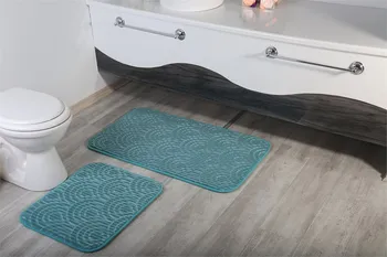 

Aksu Ribbed Bath Set Aqua Sea