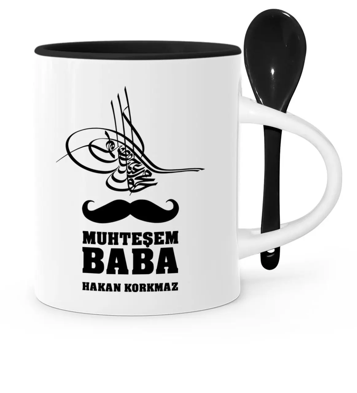 

Father's Day Custom Gorgeous Dad Black Spoon Mug Cup-2