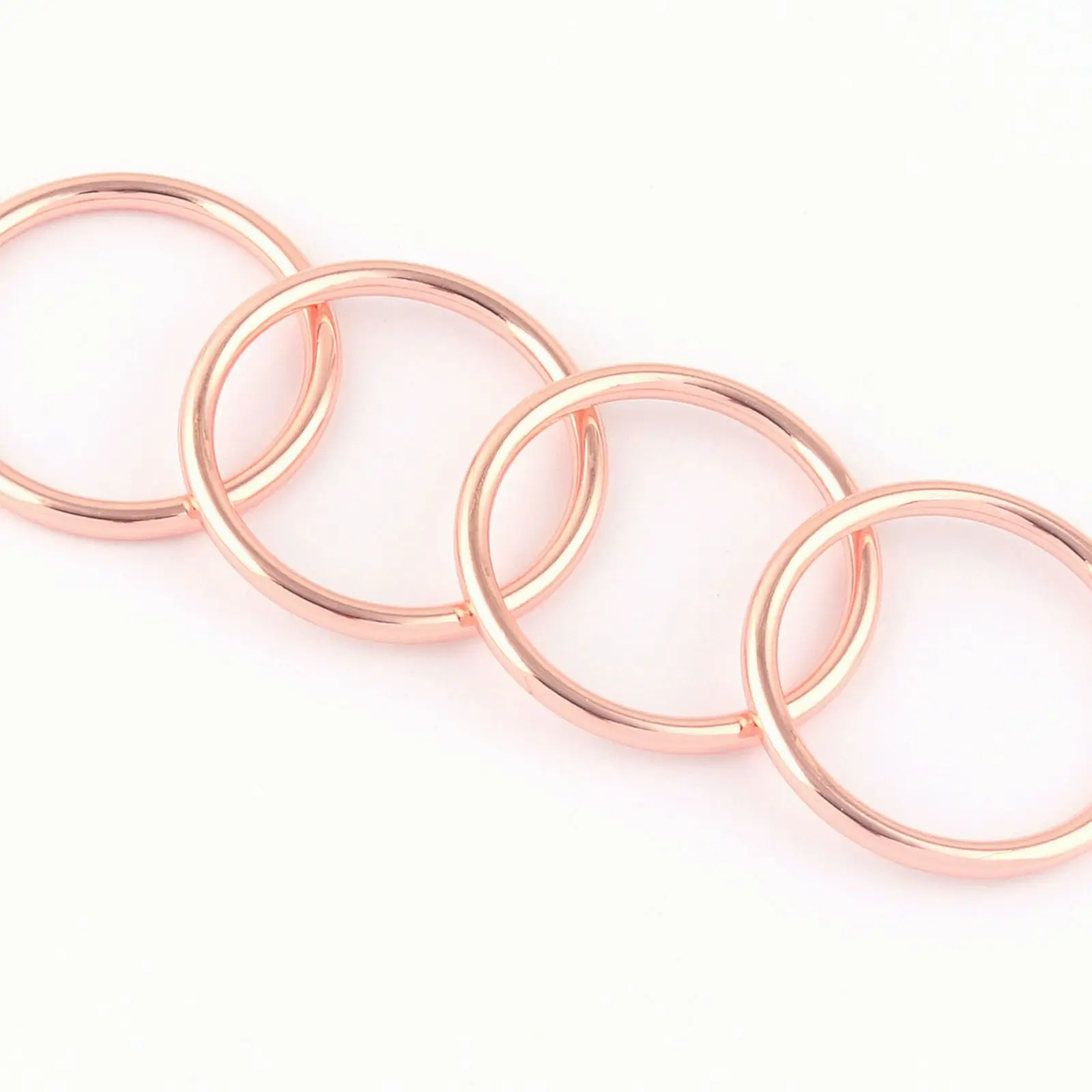 30mm Rose gold Metal O Rings Welded Metal Loops Round Formed strap buckle Ring Handbag Purse