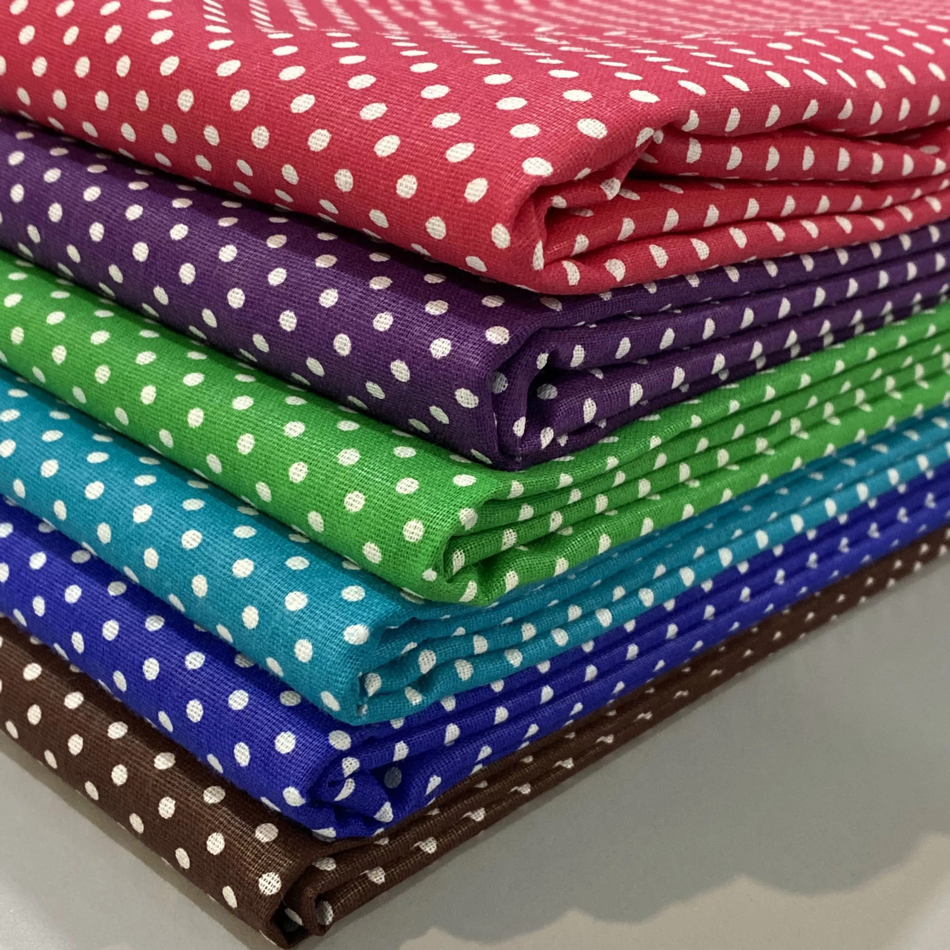 Fabric 100% cotton for sewing bedding and needlework with polka dot print colored coarse calico satin poplin width 150 cm | Дом и сад