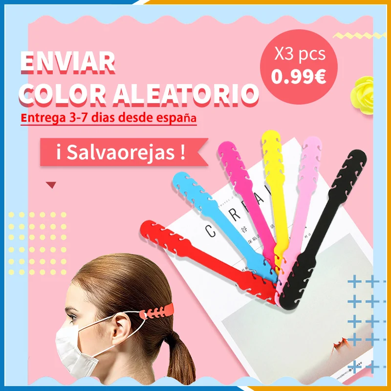 Salvaorejas para Mascarillas Protector Orejas Extensor Mascarillas Orejas Gancho para Orejas Ajustable Salva Sujeta Multicolor 3Pcs Diseñado para todo tipo de profesiones y usos Accesorio para mascarilla Envío gratis