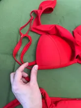 Ruffle Swimwear Bandage Push-Up-Pads Bikini Brazilian Two-Piece White Women Summer Mujer