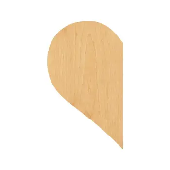 

Half Heart Laser Cut Out Wood Shape Craft Supply - Unfinished