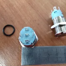 16mm 12mm interruptor de botón de metal botón impermeable circular plana Botón de luz LED auto-bloqueo auto-botón de Reinicio 1NO1NC