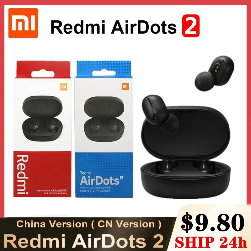 Redmi Airdots S Bluetooth Earphones TWS Wireless Earphone AI Control Xiaomi AirDots 2 Headset With Mic Noise Reduction | Электроника