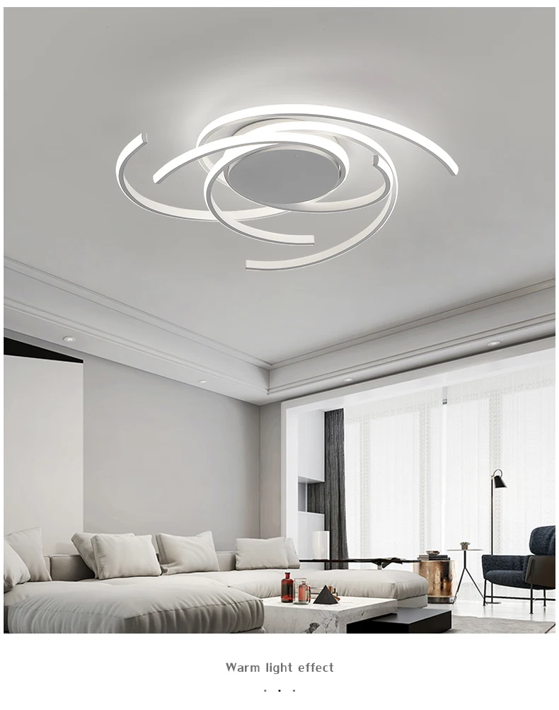 dining room light fixtures Bedroom Ceiling Lamp Home Decor Modern White LED Chandelier For Living Room Apartment Children's Black Creative Ring Smart Light modern crystal chandelier