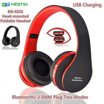 

NX-8252 Head-mounted Bluetooth Headphone Wireless Foldable Headset Bluetoorth/ 3.5MM Plug Two Modes Earphone USB Charging Earbud
