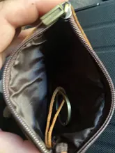 Monedero de cuero de vaca con cremallera Unisex, monedero Unisex con cremallera