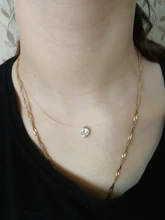 Collar de hilo de pescar transparente para mujer, cadena Invisible de Color plateado, gargantilla de diamantes de imitación para mujer