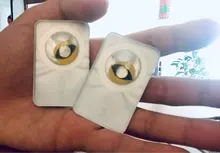 De Halloween Cosplay de contactos lente gato amarillo Manson Serie 2 unids/par anual de lentes de contacto de Color para los ojos maquillaje para Cosplay