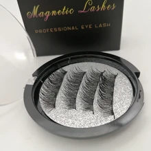 Pestañas postizas 3D magnéticas, 4 Uds., 5 imanes, hechas a mano, Naturel Mink Faux Cils magnétiques con pinzas