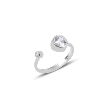 

KUTAYDAN Zircon Cubic Zirconia Adjustable Tall Ring 925 Sterling Silver
