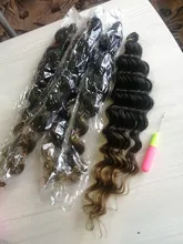 Saisity-extensiones de cabello trenzado de 22 pulgadas, mechones de pelo sintético ombré con ondas al agua de ganchillo, color rubio oscuro, 80 g/paquete, 1 ud.