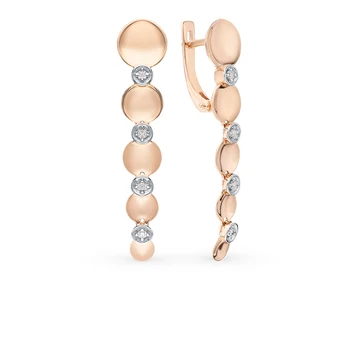 

Gold earrings with diamonds sunlight sample 585