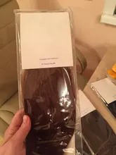 Chocolate-Cinta de cabello Remy de 16 -18, 60g, brasileña, 100%, extensiones de cabello humano, cola de caballo
