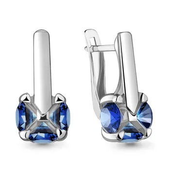 

Earrings with AQUAMARINE nanosapfirami, Silver 925