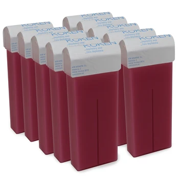 

KOKEN-wax depilatory strawberry Roll-on 100ml - Pack 10 cartriges Depilatory Wax hot soup cream waxing Piel seca Normal