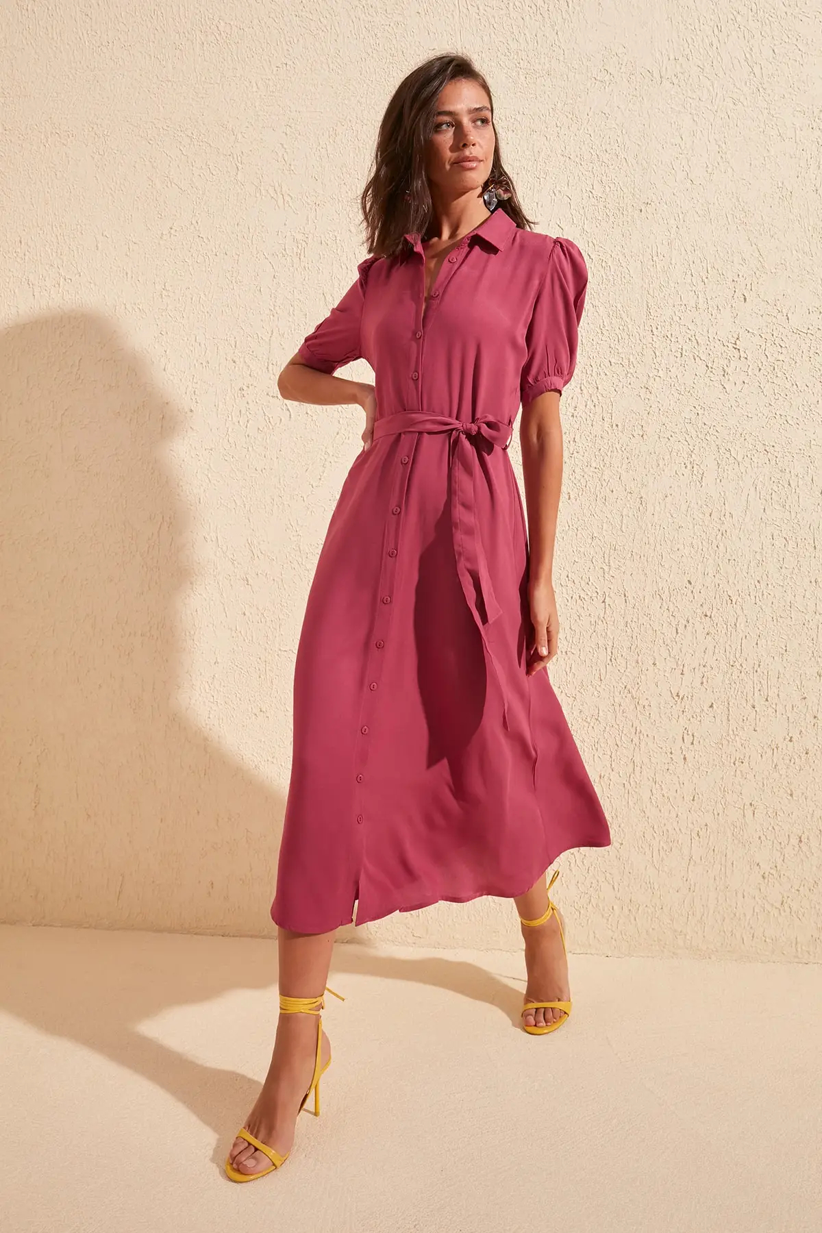 

Trendyol Belted Shirt Dress TWOSS20EL1788