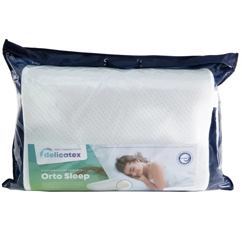 Анатомическая подушка для сна Orto Sleep Delicatex размер: 39 х 59 высота 11/13 см.|Подушки на