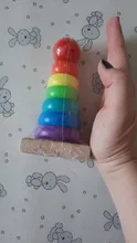 Torre Hanói de arco iris, anillo de torre de bloques niños Montessori Educación Temprana de puzle juguetes de bebé regalo ZXH