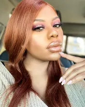 Pelucas de cabello humano con encaje frontal 13x4 para mujeres negras 33 Auburn Brown brasileño liso prearrancado, peluca de cabello Remy, 150% KEMY