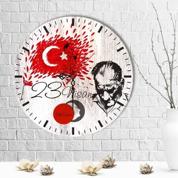 

Personalized 23 April Design Wooden Wall Clock (30 cm.)-1