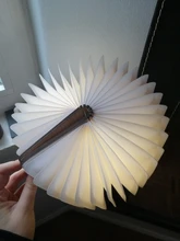 Table-Lamp Desk Led-Book Night-Light Wooden Magnetic Home-Decoration Foldable Creative