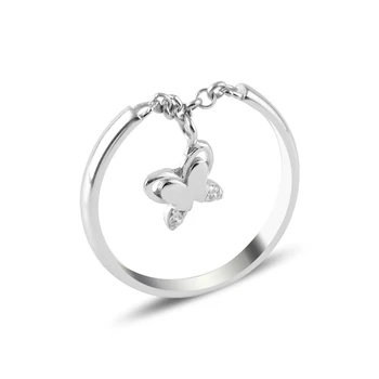 

Silver 925 Sterling Zircon Cubic Zirconia Dangle Butterfly Joint Ring